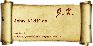 Jehn Klára névjegykártya
