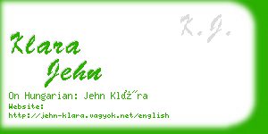 klara jehn business card
